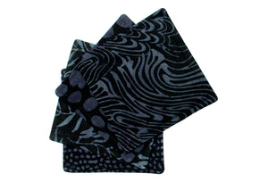 Batik Fabric Mug Mats - Red and Black