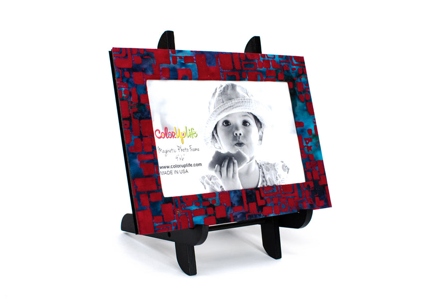 Red Mosaic Magnetic Picture Frame by ColorUpLife