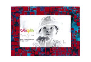 Red Mosaic Magnetic Picture Frame by ColorUpLife
