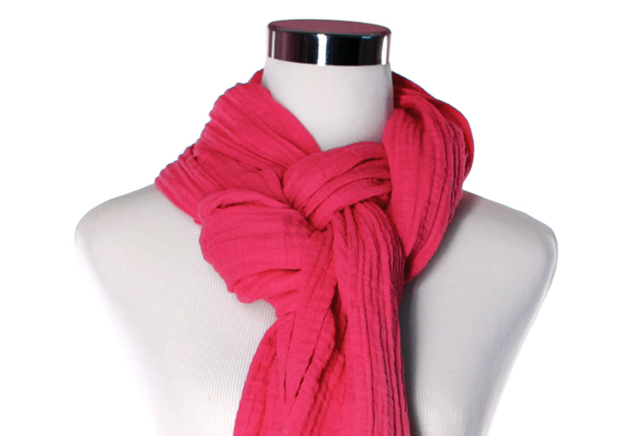 Strawberry Daiquiri Cotton Double Gauze Scarf by ColorUpLife