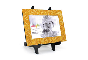 Sunny Yellow Magnetic Picture Frame Displayed on a Decorative Easel by ColorUpLife