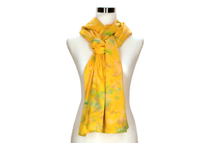 Sunny Yellow Batik Rayon Scarf by ColorUpLife