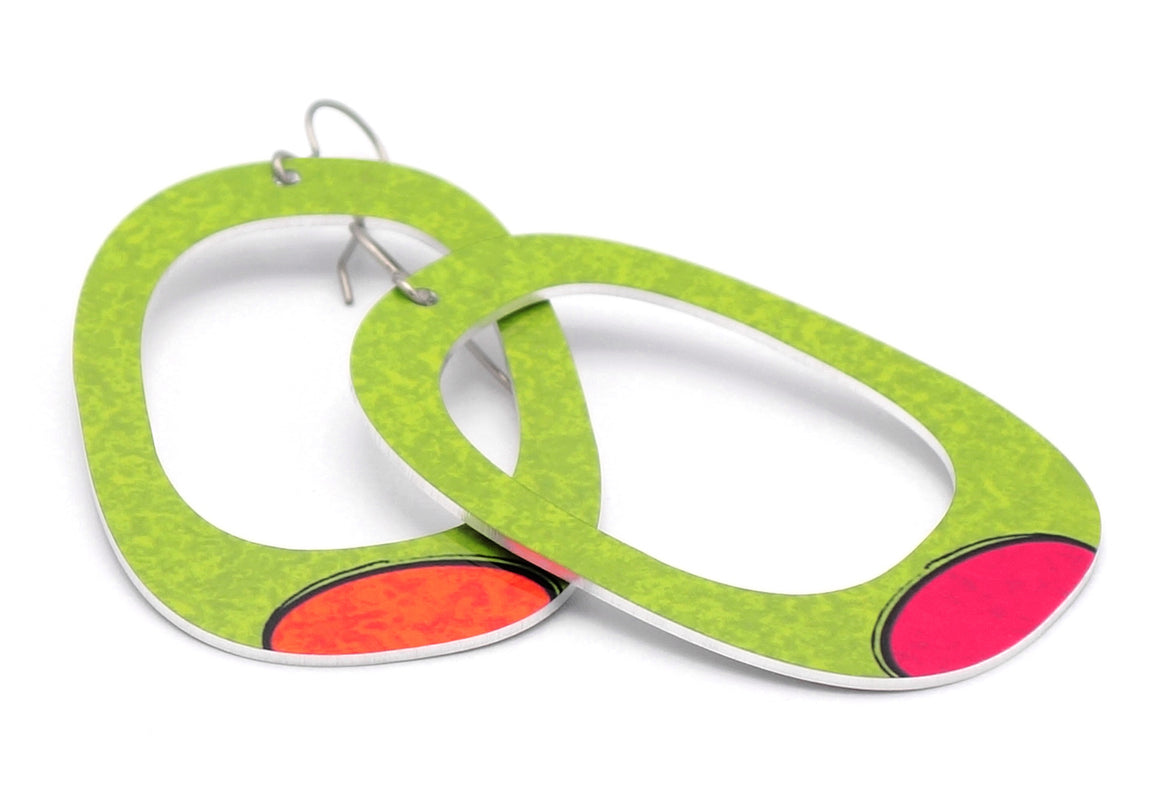 Green Sylvie Square Earrings by ColorUpLife