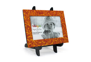 Tangerine Magnetic Picture Frame Displayed on a Decorative Easel by ColorUpLife