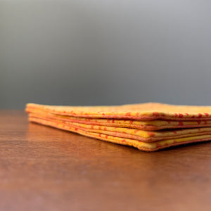 Yellow Dot Batik Fabric Mug Mats by ColorUpLife